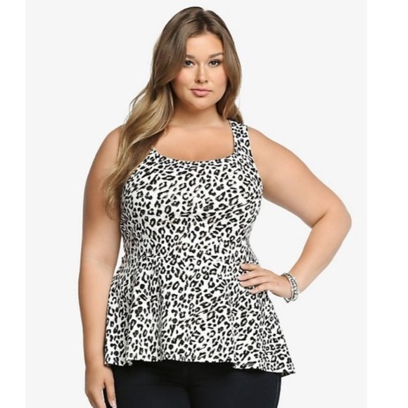 torrid Tops - Torrid Leopard Print Peplum To